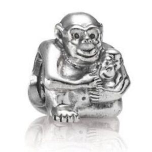 Pandora Mother & Baby Monkey Animal Rare Retired Bead Chadm